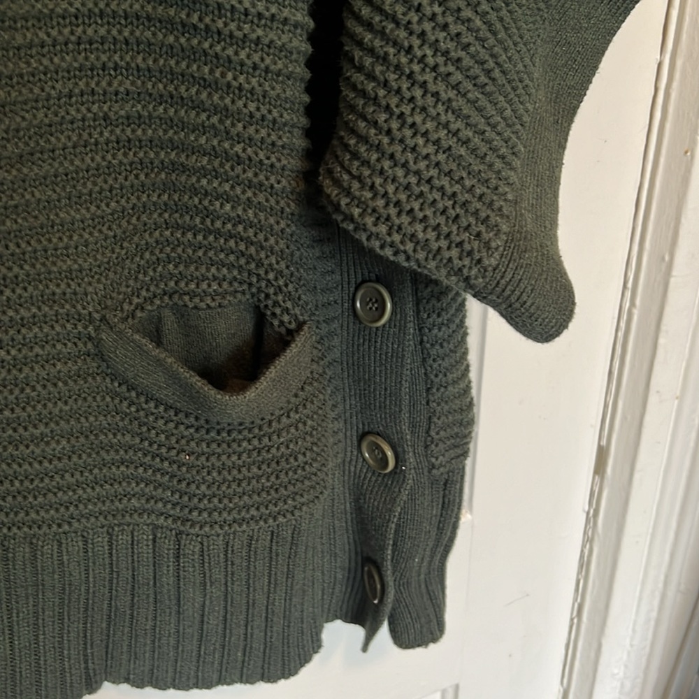 J. Crew Turtleneck Poncho Sweater in Dark Green - Picture 4 of 9